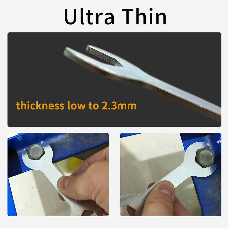 Singzhu 6 PCS Ultra Thin Galvanizing Double Headed Wrench Set - Open-End Mini Wrench Set, Ultra Light, Metric Size 5.5mm-24mm - Image 3
